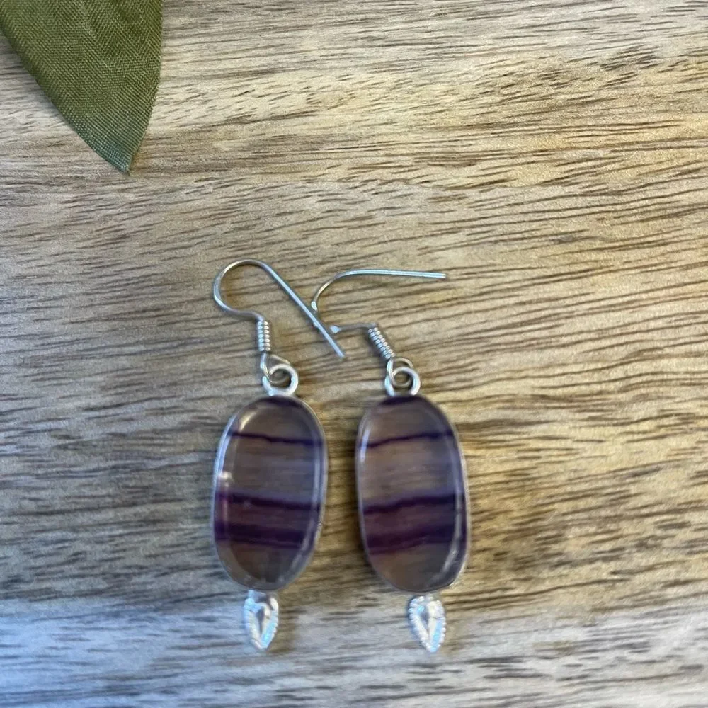 Sterling Silver 925  Amethyst Earrings